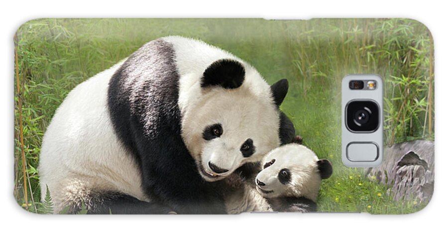 Panda Bear Galaxy S8 Case featuring the digital art Panda Bears by Thanh Thuy Nguyen