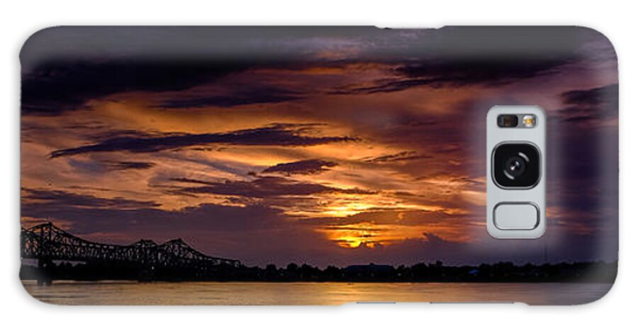 Mississippi Galaxy Case featuring the photograph Panoramic Sunset at Natchez by T Lowry Wilson