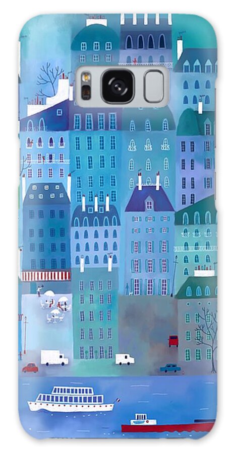 Paris Galaxy Case featuring the painting Paris Blues by Nic Squirrell