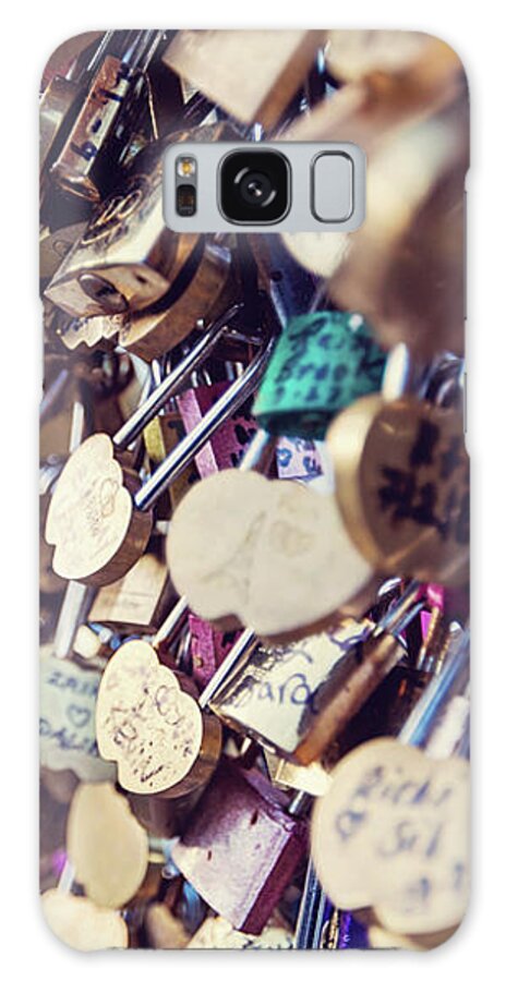 Paris Galaxy Case featuring the photograph Paris Love Locks by Melanie Alexandra Price