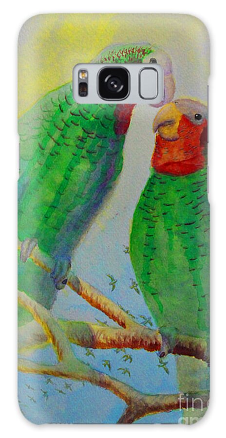 Parrots Galaxy Case featuring the painting Parrots Paradise Contemporary by Jerome Wilson