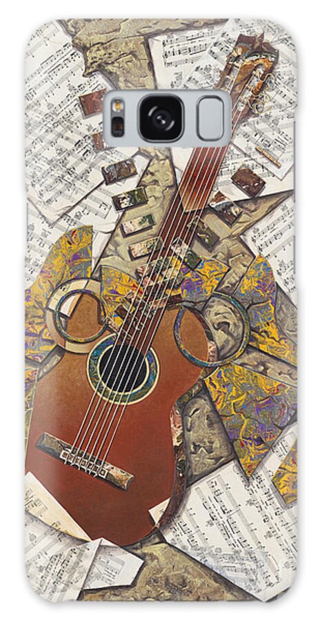 Collage Galaxy Case featuring the painting Partituras by Ricardo Chavez-Mendez