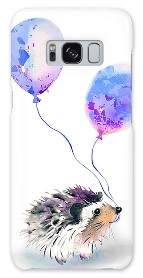 Hedgehog Galaxy Case featuring the painting Party hedgehog by Krista Bros
