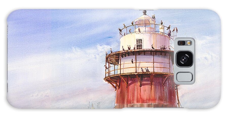 Duxbury Pier Light Galaxy Case featuring the painting Passing Bug Light by P Anthony Visco