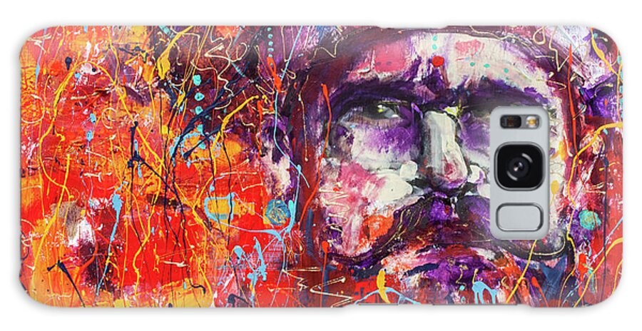Portrait Galaxy Case featuring the painting Passions in red #3 by Maxim Komissarchik