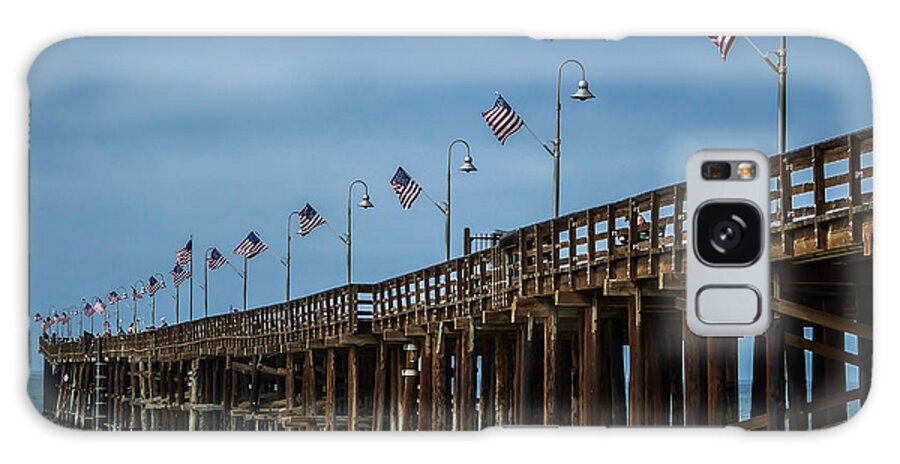 Ventura Galaxy Case featuring the photograph Patriotic Pier by Pamela Newcomb