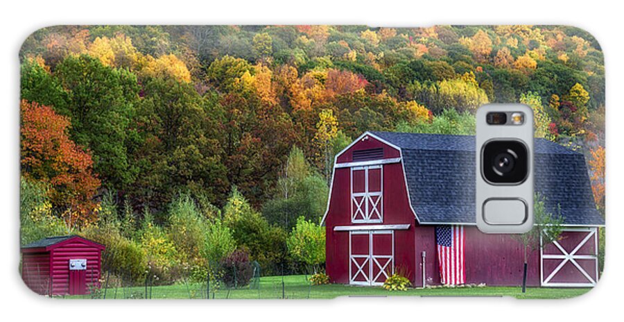 Patriotic Red Barn Galaxy Case featuring the photograph Patriotic Red Barn by Mark Papke