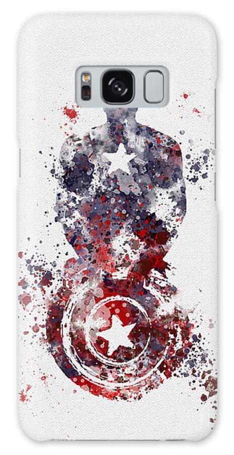Captain America Galaxy Case featuring the mixed media Patriotic Supersoldier by My Inspiration