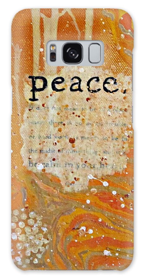 Mixed Media Galaxy Case featuring the painting Peace by Mary Mirabal