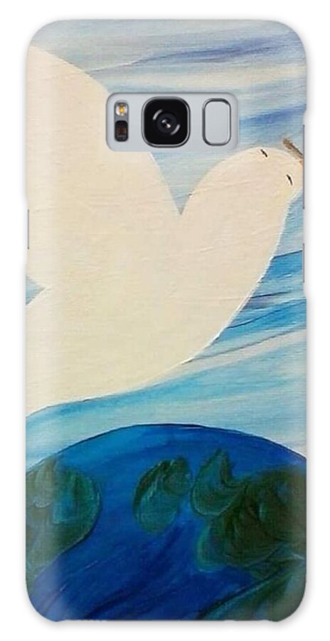 Dove; Olive Branch; Peace On Earth; Bird; Peace Dove; Wall Art Galaxy Case featuring the painting Peace on Earth by Cepiatone Fine Art Callie E Austin