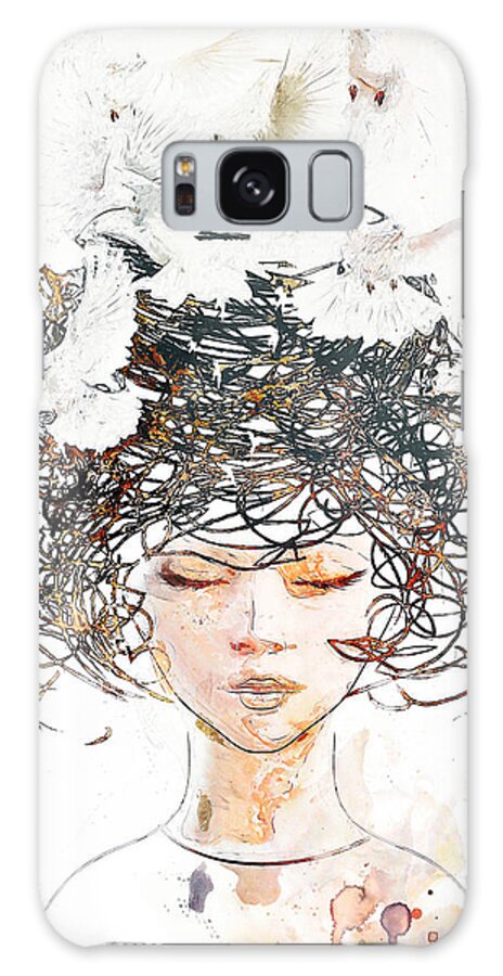 Peace Galaxy Case featuring the mixed media Peace on my mind by Jacky Gerritsen