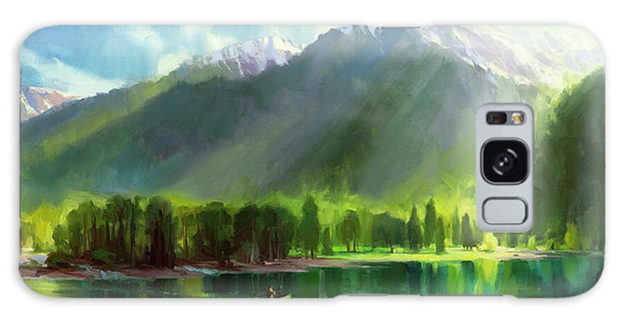 Mountains Galaxy Case featuring the painting Peace by Steve Henderson