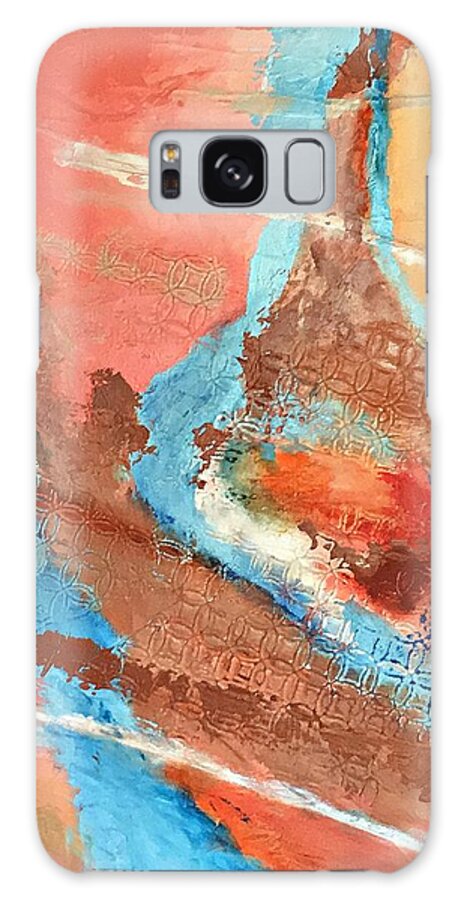 Abstract Galaxy Case featuring the painting Peaceful Journey by Mary Mirabal