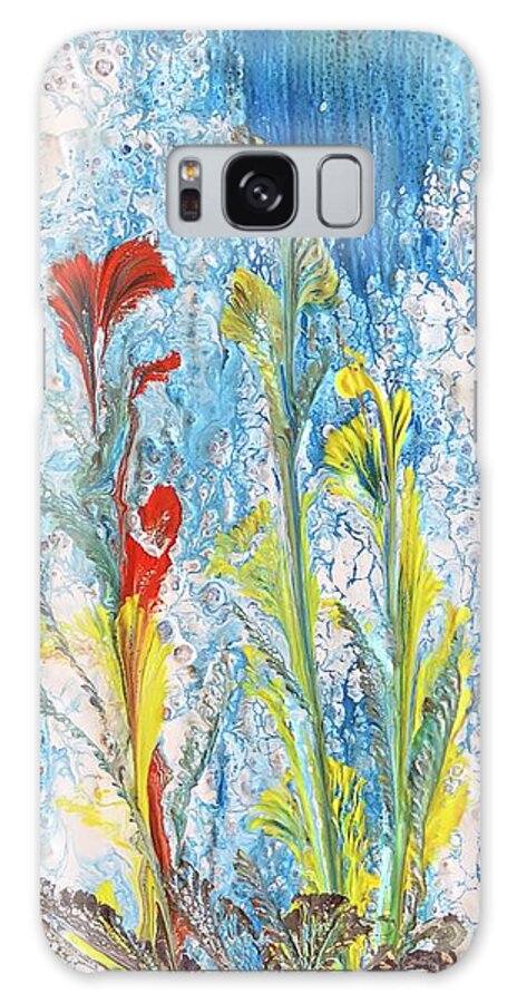 Blue Galaxy Case featuring the painting Peaceful living by Beverly Johnson