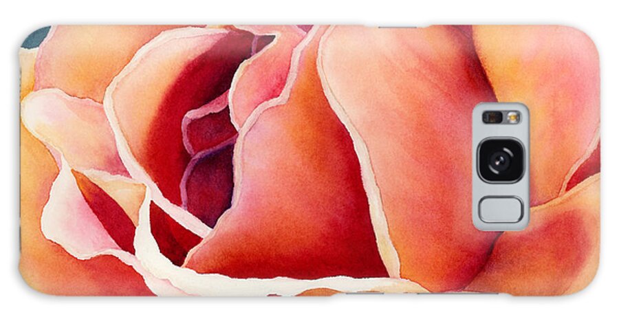 Rose Galaxy Case featuring the painting Peach Rose by Hailey E Herrera