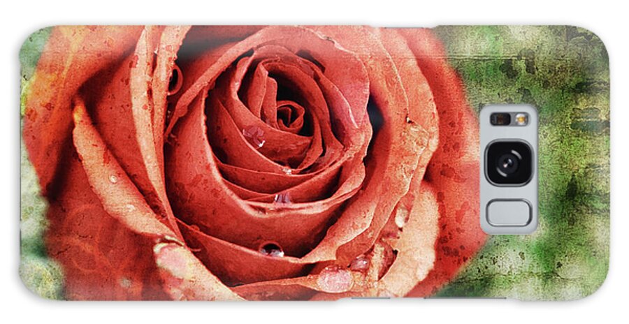 Texture Galaxy S8 Case featuring the photograph Peach Rose by Sennie Pierson