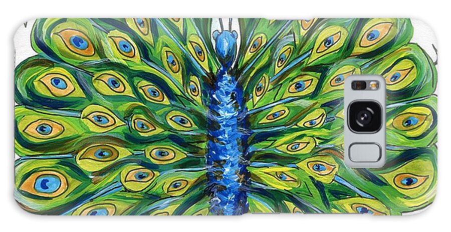 Peacock Galaxy Case featuring the painting Peacock Butterfly Illustration by Catherine Gruetzke-Blais