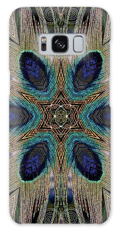 Mandala Galaxy Case featuring the mixed media Peacock Power by Alicia Kent