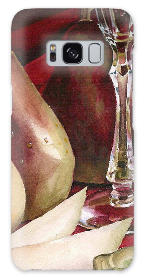 Pears Galaxy Case featuring the painting Pears Wine And Chocolate by Irina Sztukowski