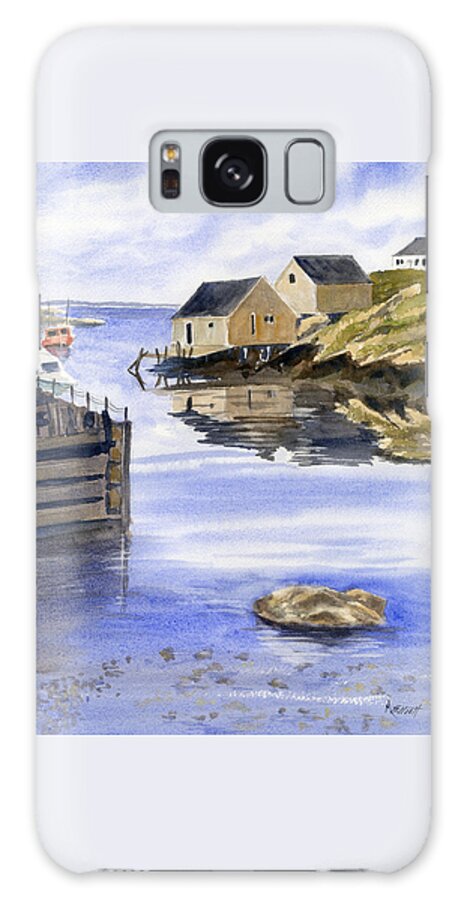 Halifax Galaxy Case featuring the painting Peggys Cove by Marsha Elliott