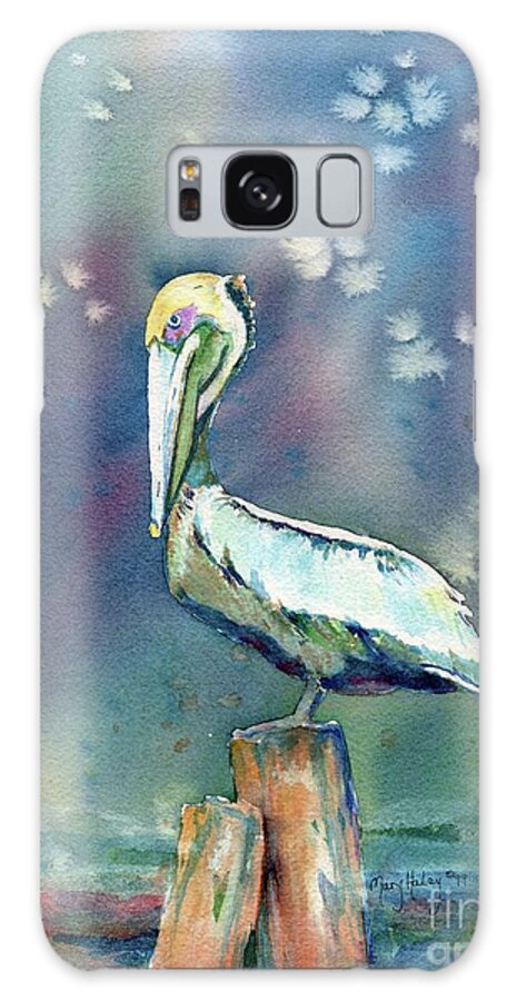 Pelican Galaxy S8 Case featuring the painting Pelican by Mary Haley-Rocks