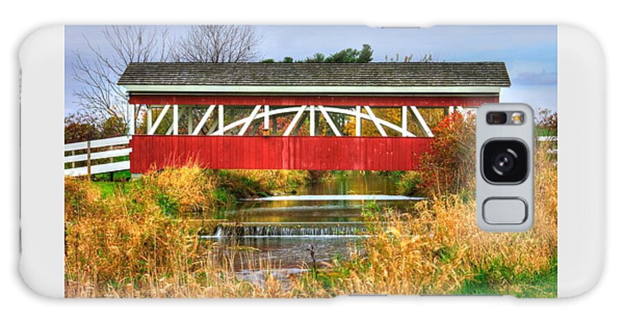 Oregon Dairy Covered Bridge Galaxy Case featuring the photograph Pennsylvania Country Roads - Oregon Dairy Covered Bridge Over Shirks Run - Lancaster County by Michael Mazaika