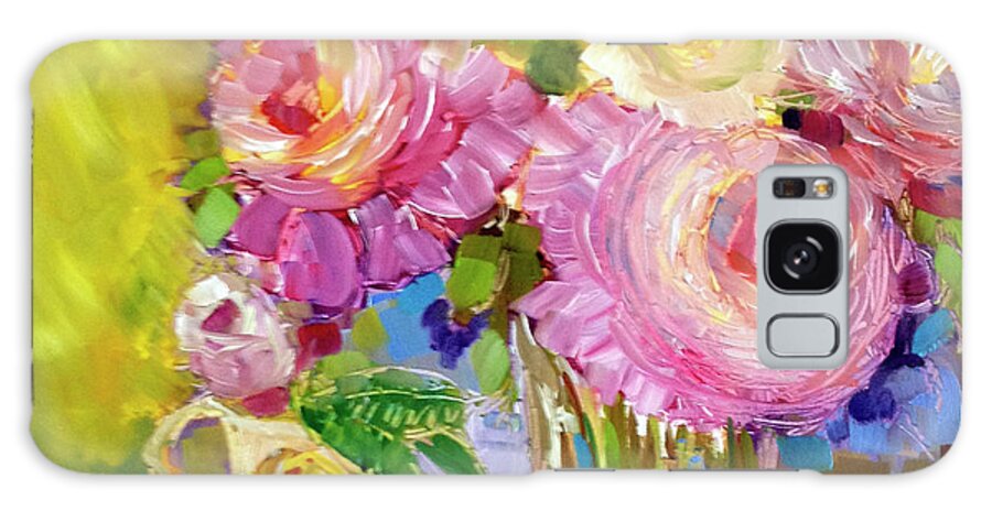 Peony Galaxy Case featuring the painting Peony Love by Rosemary Aubut