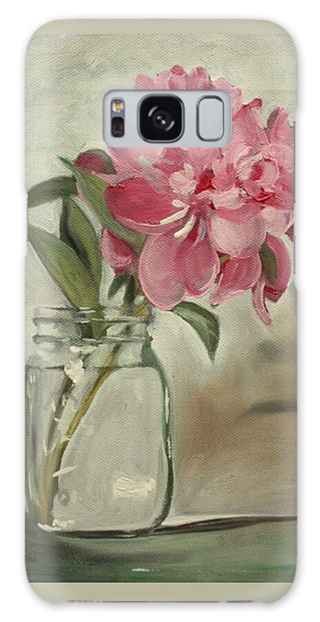 Still-life Galaxy Case featuring the painting Peony by Sarah Lynch