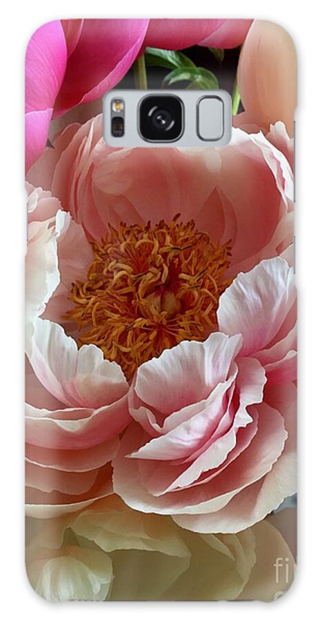 Light Peonies Petals Galaxy Case featuring the photograph Peony Series 1-4 by J Doyne Miller