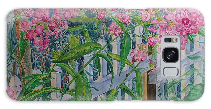 Flower Galaxy Case featuring the painting Perky Pink Phlox in a Dahlonega Garden by Nicole Angell