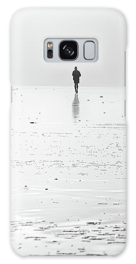 Silhouette Galaxy Case featuring the photograph Person Running On Beach by Mikel Martinez de Osaba
