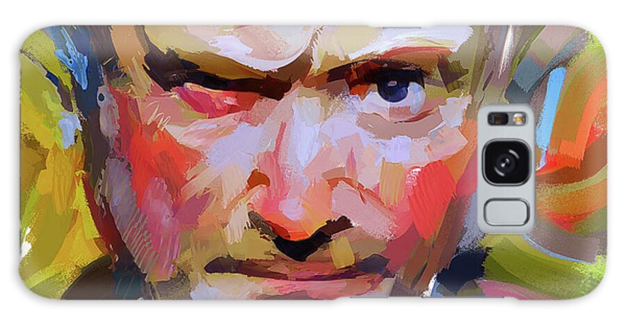 Phil Galaxy Case featuring the digital art Phil Collins Serious portrait by Yury Malkov