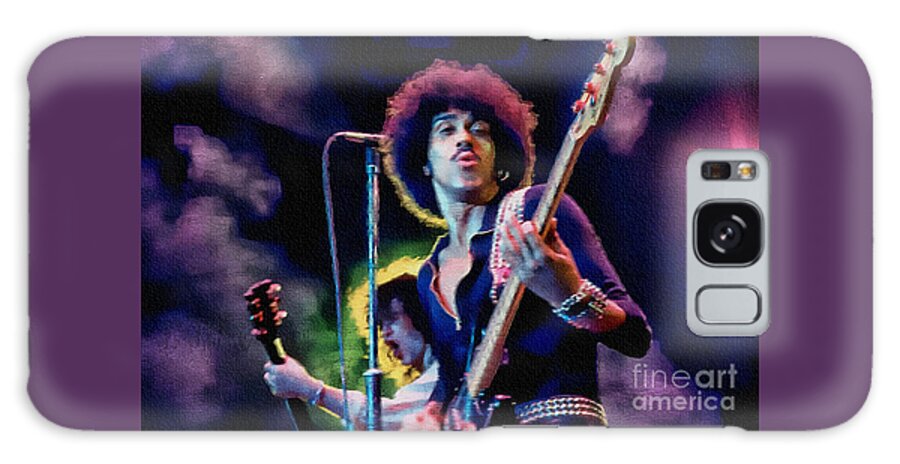 Thin Lizzy Galaxy Case featuring the painting Phil Lynott - Thin Lizzy by Ian Gledhill