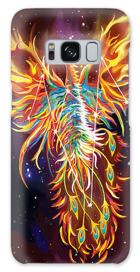 Phoenix Galaxy S8 Case featuring the painting Phoenix Rising Constellation by Jackie Case