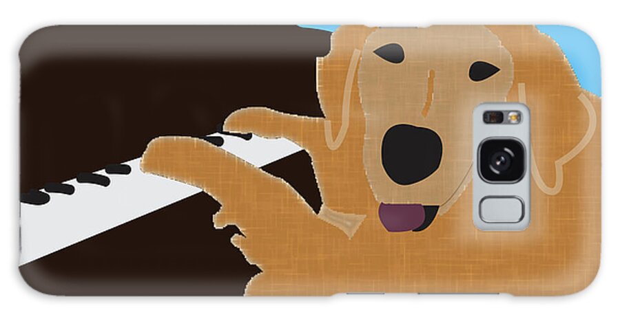 Golden Retriever Galaxy Case featuring the digital art Piano Dog by Caroline Elgin