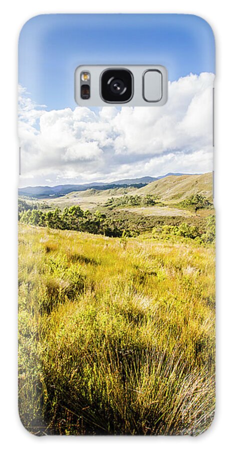Zeehan Galaxy S8 Case featuring the photograph Picturesque tasmanian field landscape by Jorgo Photography