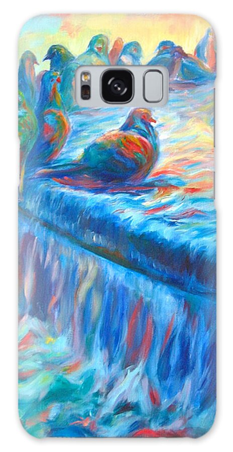 Colorful Landscape Galaxy Case featuring the painting Pigeon Symphony by Yen