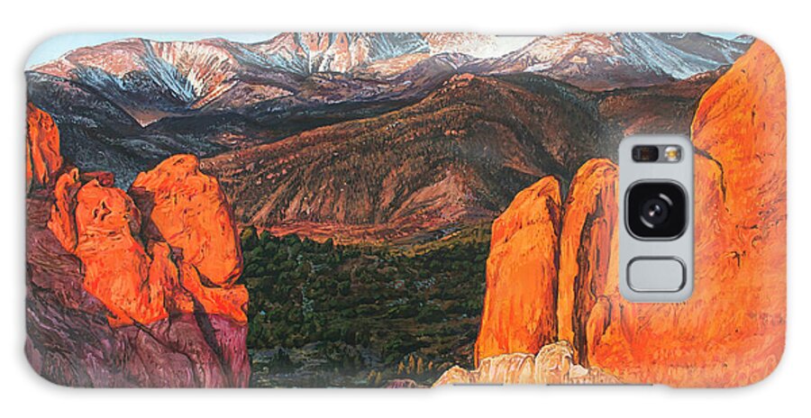 Pikes Galaxy S8 Case featuring the painting Pikes Peak by Aaron Spong