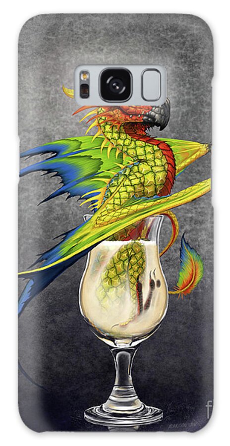 Pina Colada Galaxy Case featuring the digital art Pina Colada Dragon by Stanley Morrison