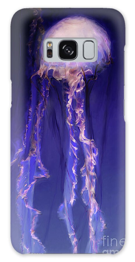 Jellyfish Galaxy S8 Case featuring the digital art Pink and Purple Jellyfish by Lisa Redfern