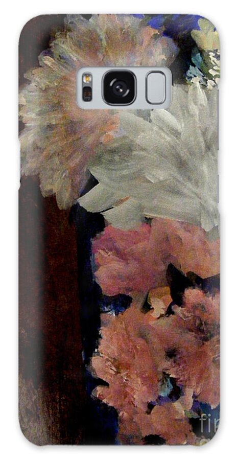 Pink And White Flower Painting Galaxy Case featuring the painting Pink and White by Nancy Kane Chapman