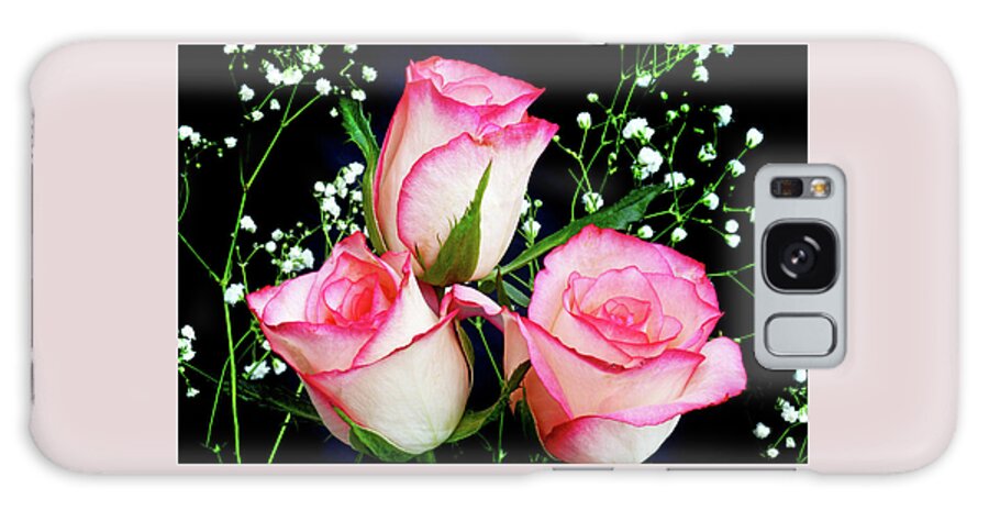Roses Galaxy Case featuring the photograph Pink And White Roses by Terence Davis
