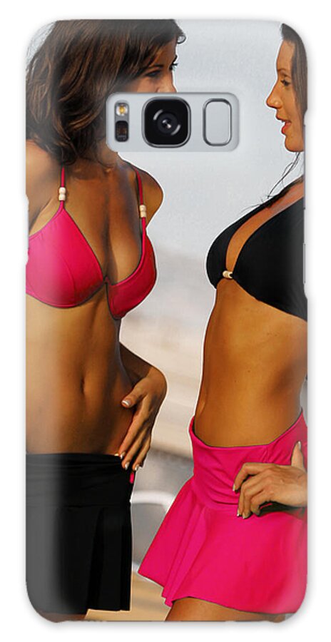 Girls Galaxy Case featuring the photograph Pink Bikini Chat by Artsy Gypsy