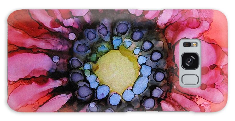 Alcohol Ink Galaxy Case featuring the painting Pink Daisy by Beth Kluth
