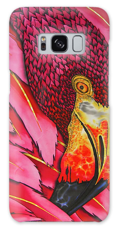 Pink Flamingo Galaxy Case featuring the painting Pink Flamingo by Daniel Jean-Baptiste