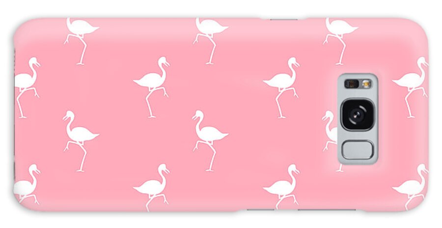 Flamingo Galaxy Case featuring the mixed media Pink Flamingos Pattern by Christina Rollo
