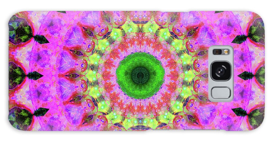 Mandala Galaxy Case featuring the painting Pink Love Mandala Art by Sharon Cummings by Sharon Cummings