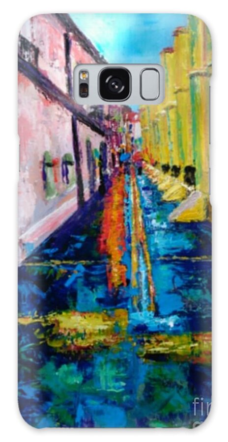 City Scape Galaxy Case featuring the painting Pirates Alley from the Square by Beverly Boulet