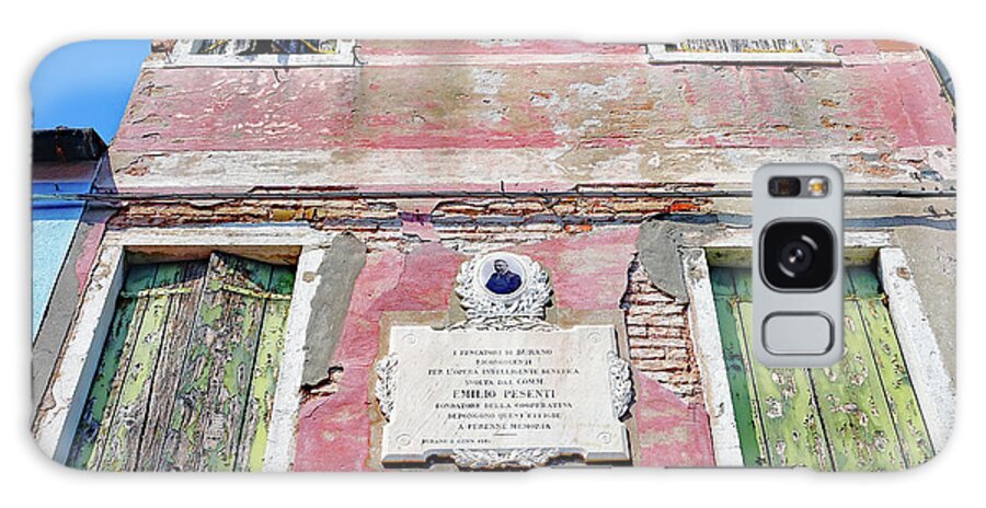 Burano Galaxy Case featuring the photograph Plaque Honoring Emilio Pesenti On The Island Of Burano, Italy by Rick Rosenshein