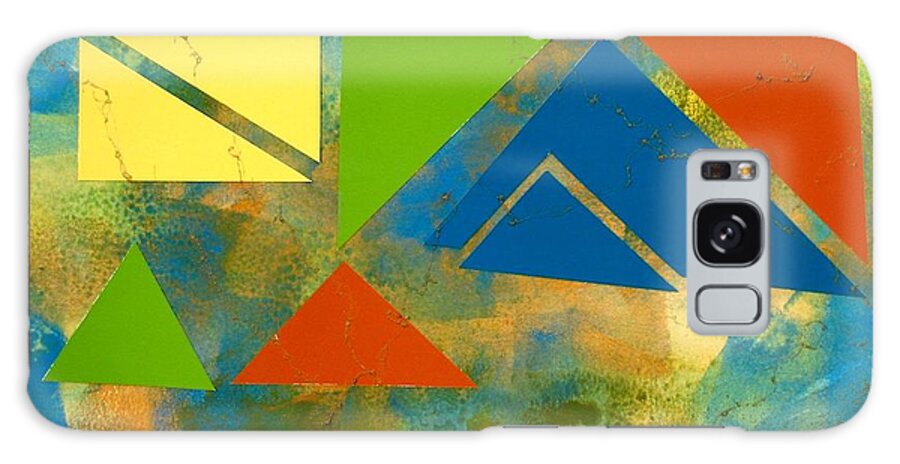 Abstract Galaxy Case featuring the painting Playing the Angles by Louise Adams